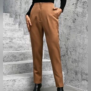 2 Pair Bundle High Waist Work Pants With Pockets Tan and Steel Blue Size Medium
